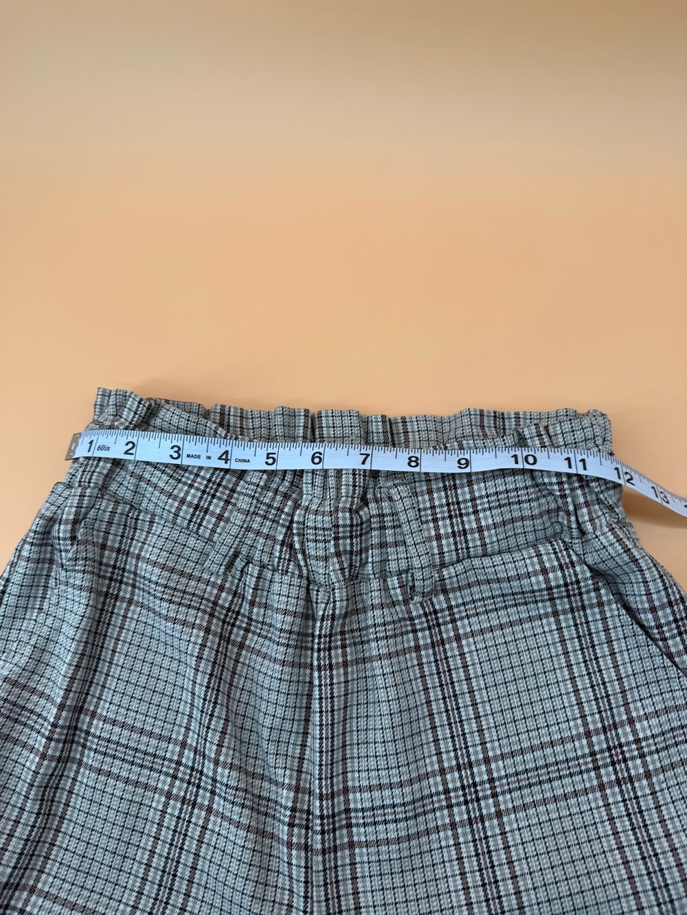 Sonoma Plaid Elastic-Waist High-Waist Dress Up Business Casual Pants Light Gray - Picture 3 of 5